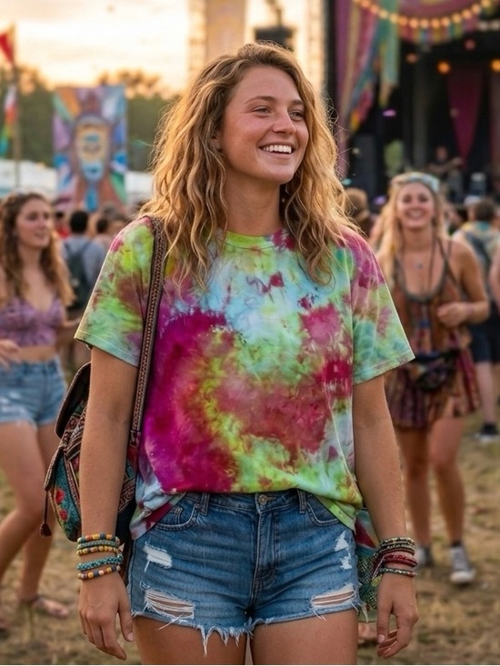 lululemon athletica Tops - Lululemon Hand Tie-Dye Cropped Tee Festival Wear Boho